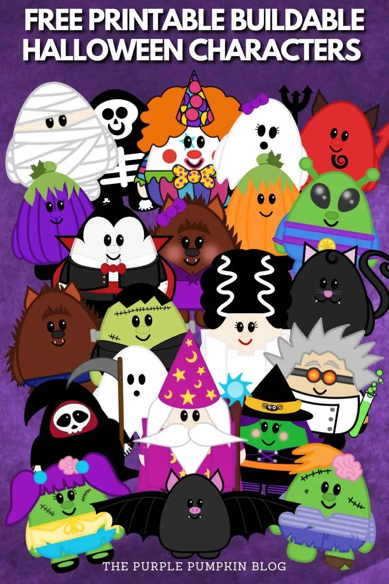 Free Printable Buildable Paper Halloween Character Templates