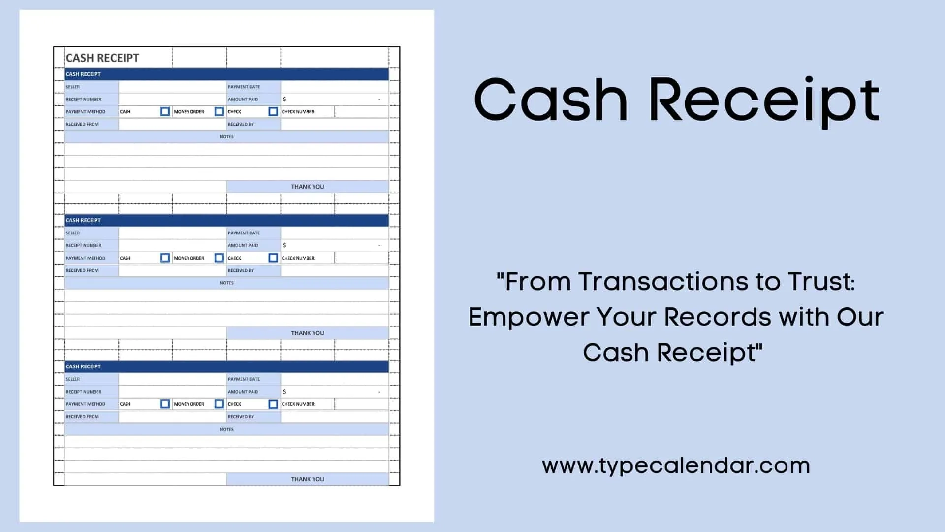 Free Printable Cash Receipt Templates PDF Word Excel 
