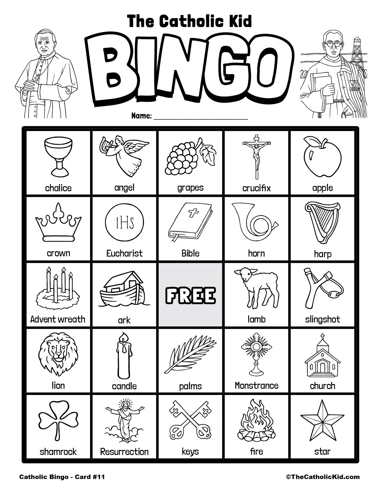 Free Printable Catholic Bingo Game Cards TheCatholicKid