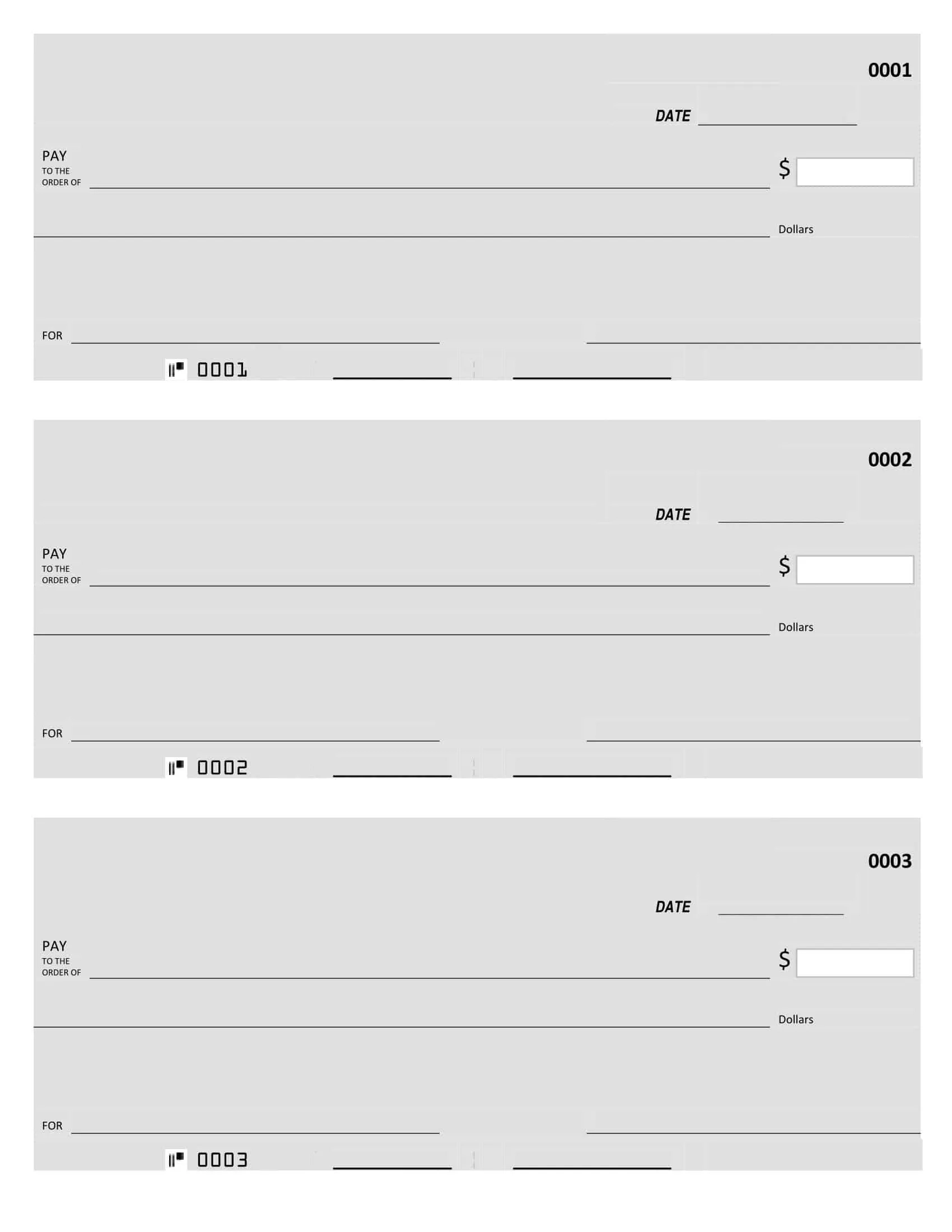 Free Printable Check Template Example Layout Excel PDF
