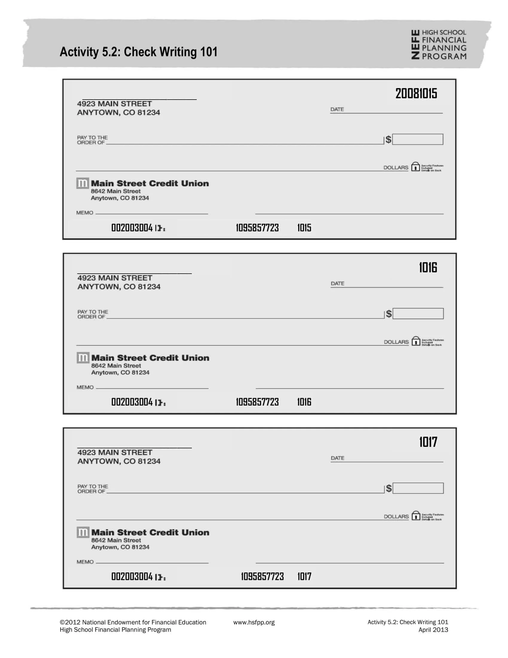Free Printable Check Template Example Layout Excel PDF
