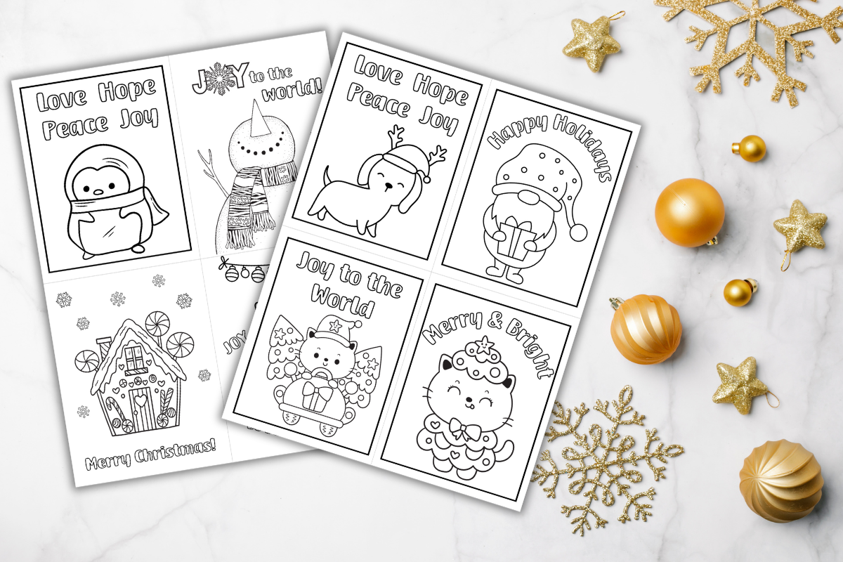 Free Printable Christmas Cards To Color Out Upon The Waters