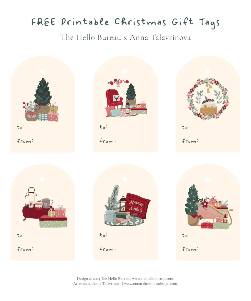 FREE Printable Christmas Gift Tags PDF Cute And Cosy Design