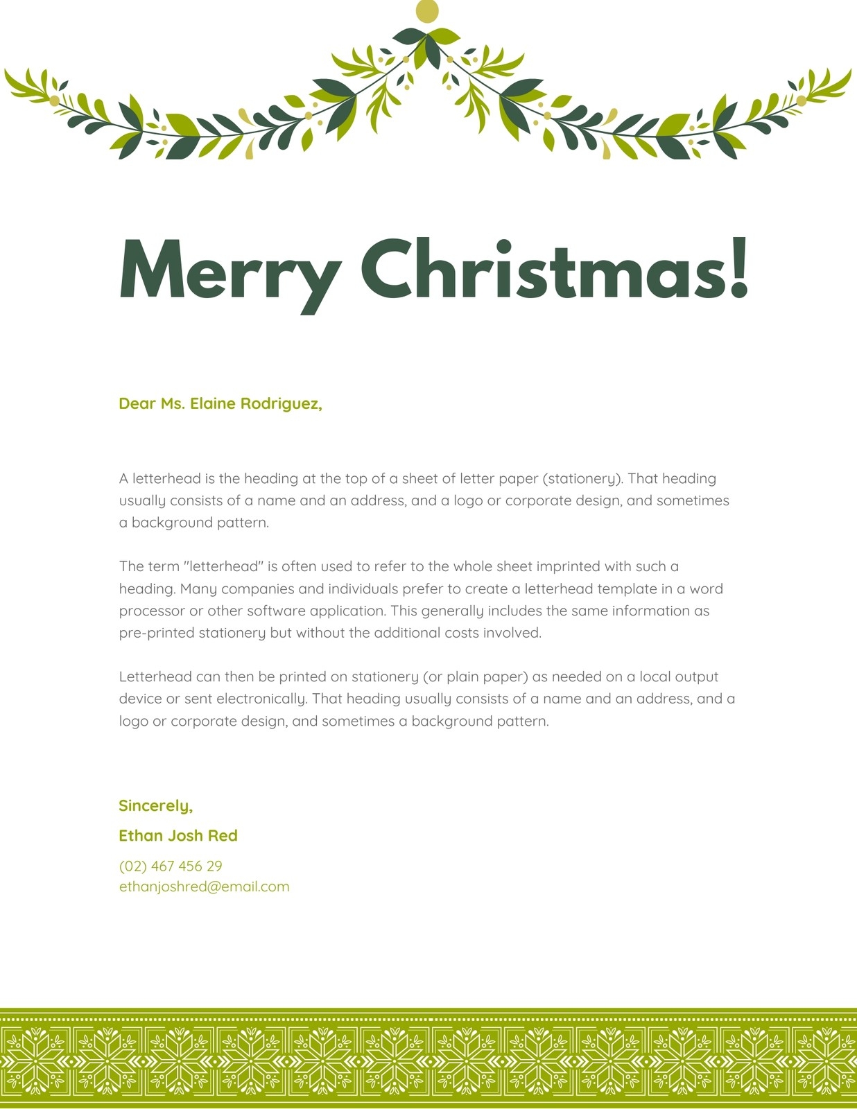 Free Printable Christmas Letterhead Templates Canva