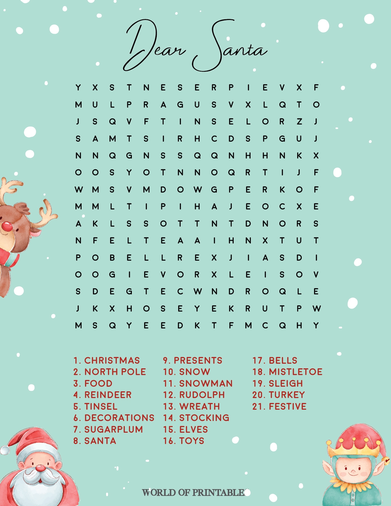 Free Printable Christmas Word Search World Of Printables
