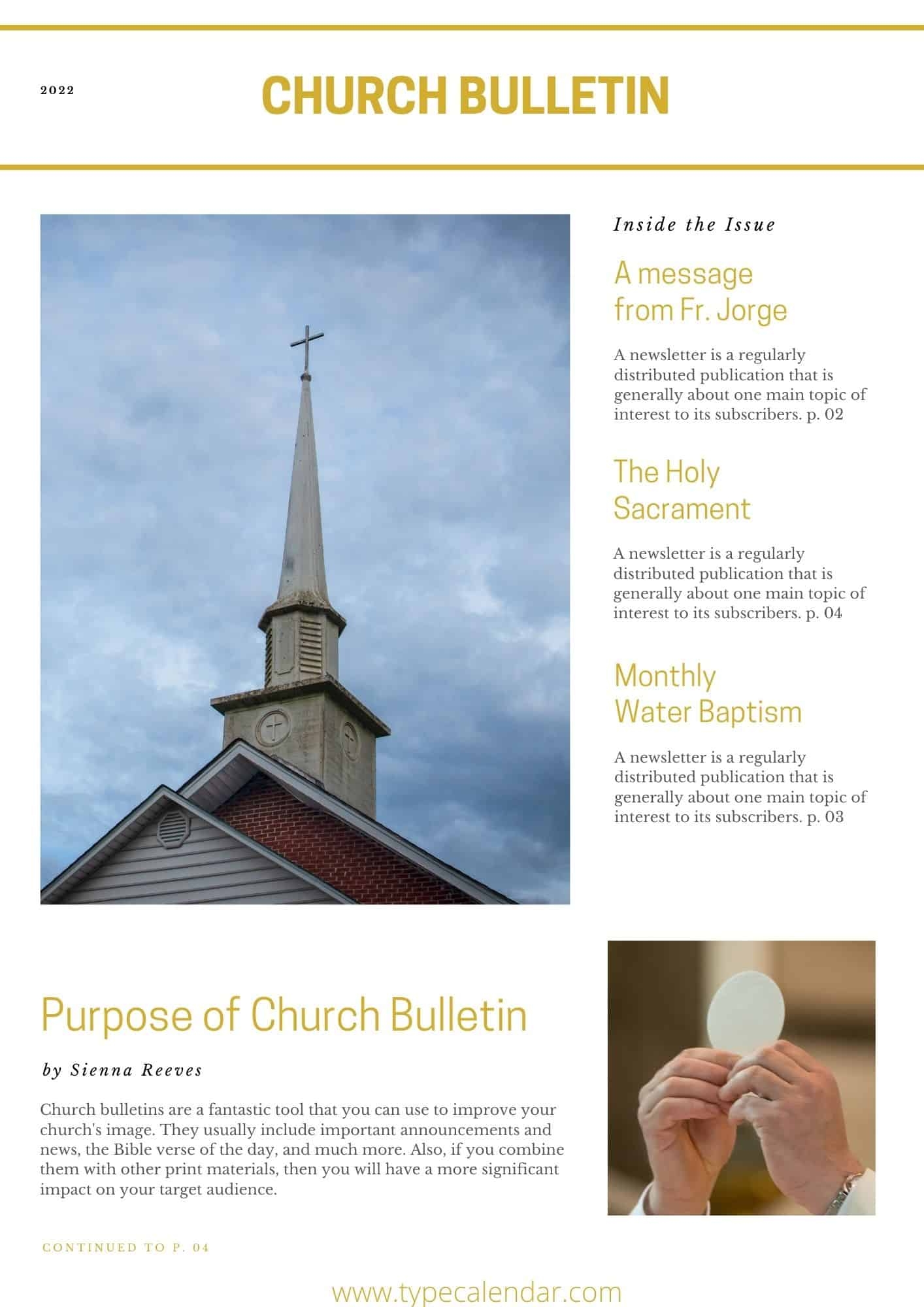 Free Printable Church Bulletin Templates Word 