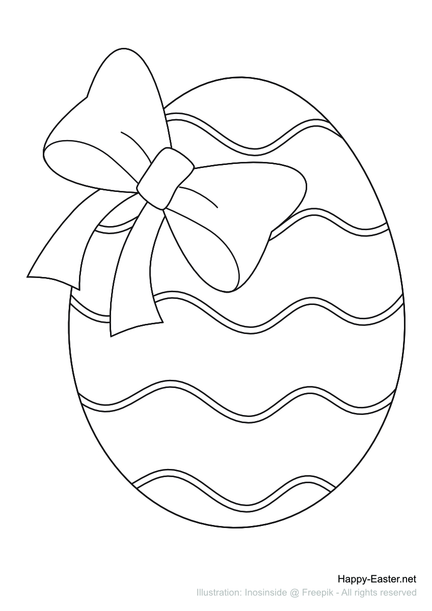 Free Printable Coloring Page Easter Egg With A Bow
