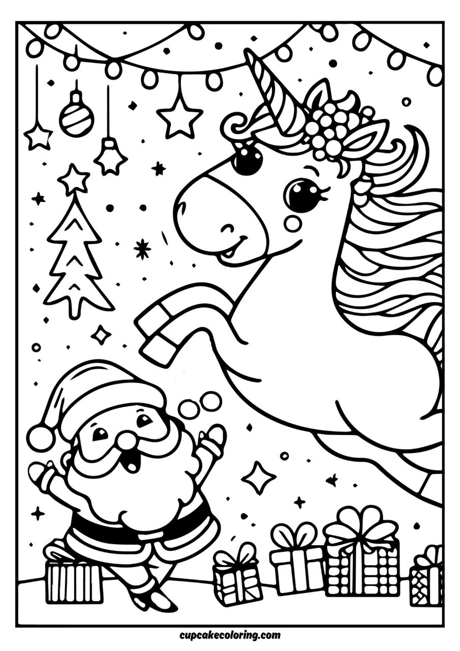 Free Printable Coloring Pages Of Santa Claus With Unicorn Free Printable Coloring Pages Of Santa Claus With Unicorn