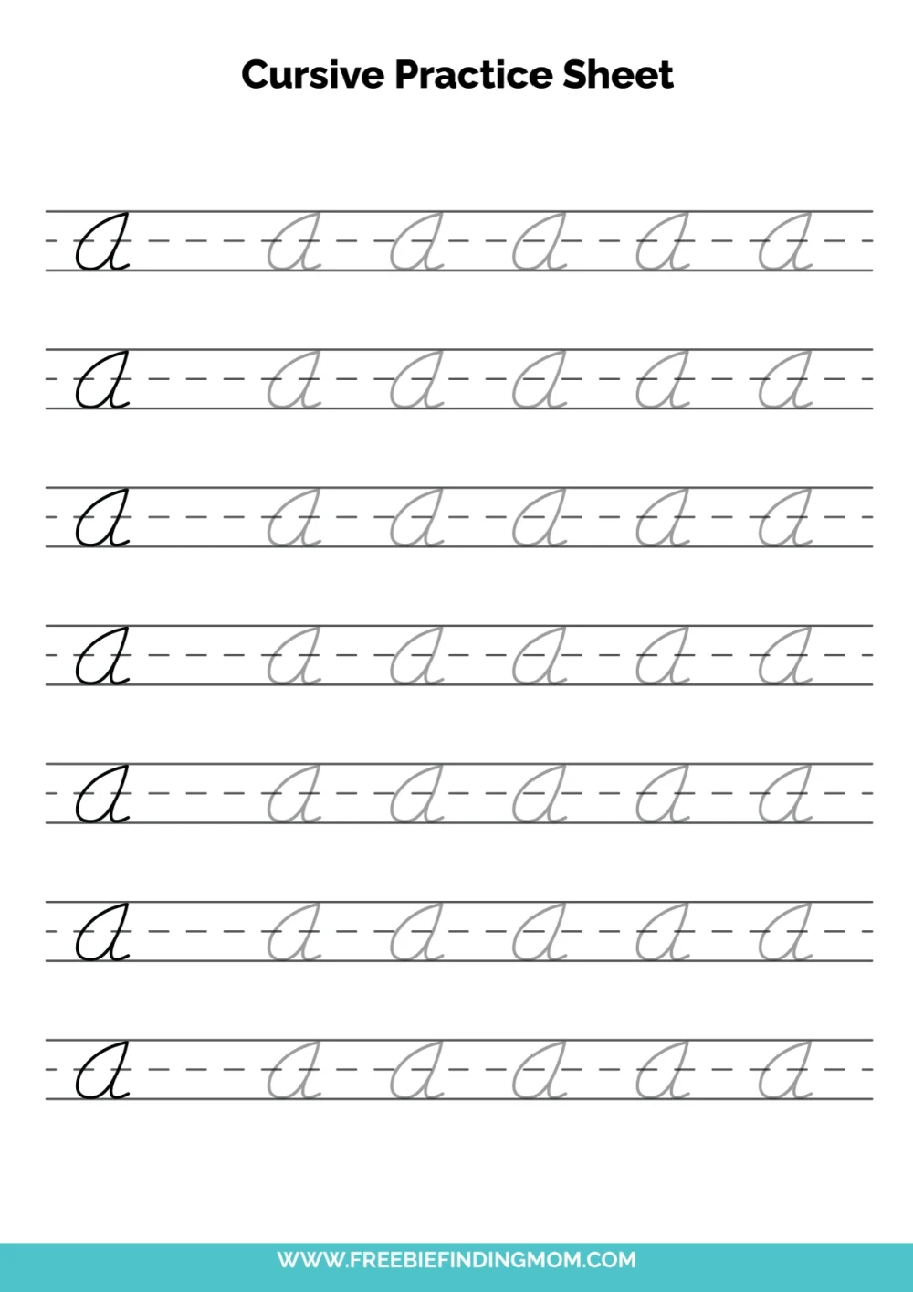 Free Printable Cursive Alphabet Practice Sheets Capital A