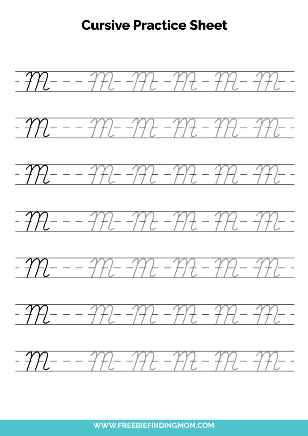 Free Printable Cursive Alphabet Practice Sheets Capital M