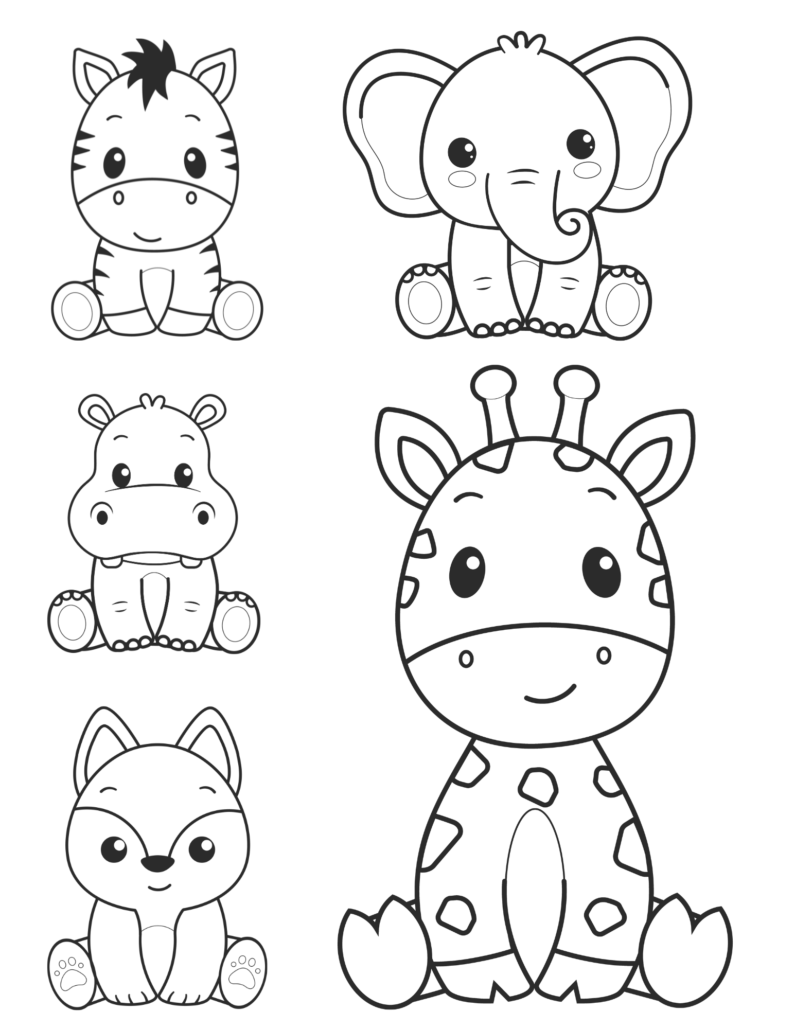 Free Printable Cute Kawaii Animals Coloring Pages Free Printable Cute Kawaii Animals Coloring Pages