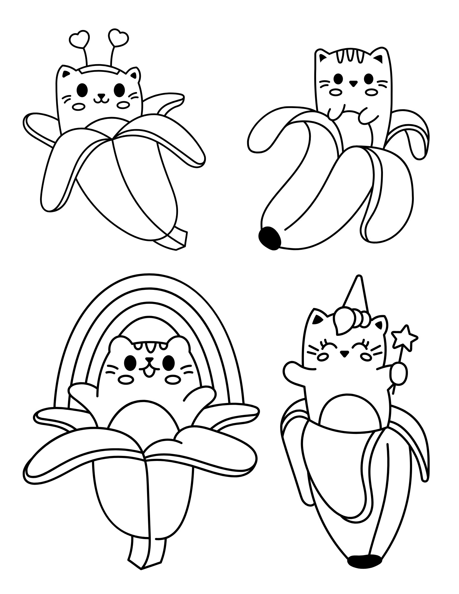 Free Printable Cute Kawaii Cat Coloring Pages AllFreeKidsCrafts