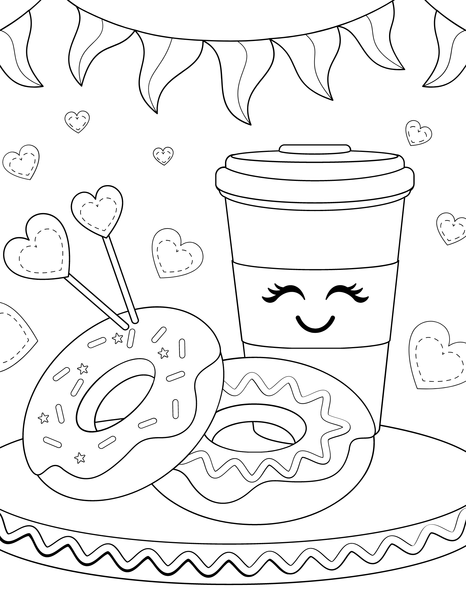 Free Printable Cute Kawaii Food Coloring Pages AllFreePaperCrafts