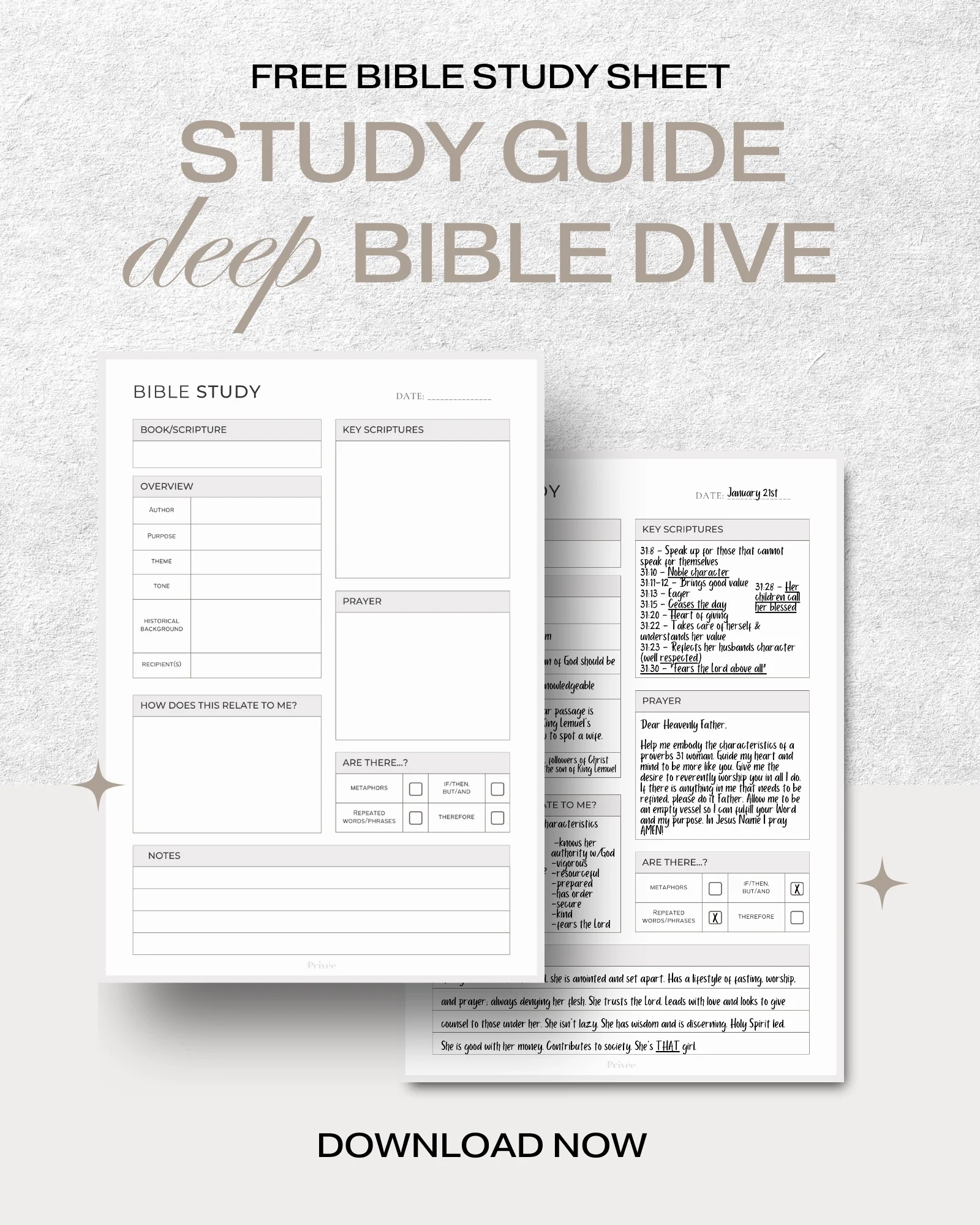 FREE Printable Digital Bible Study Worksheet Lifeenprivee