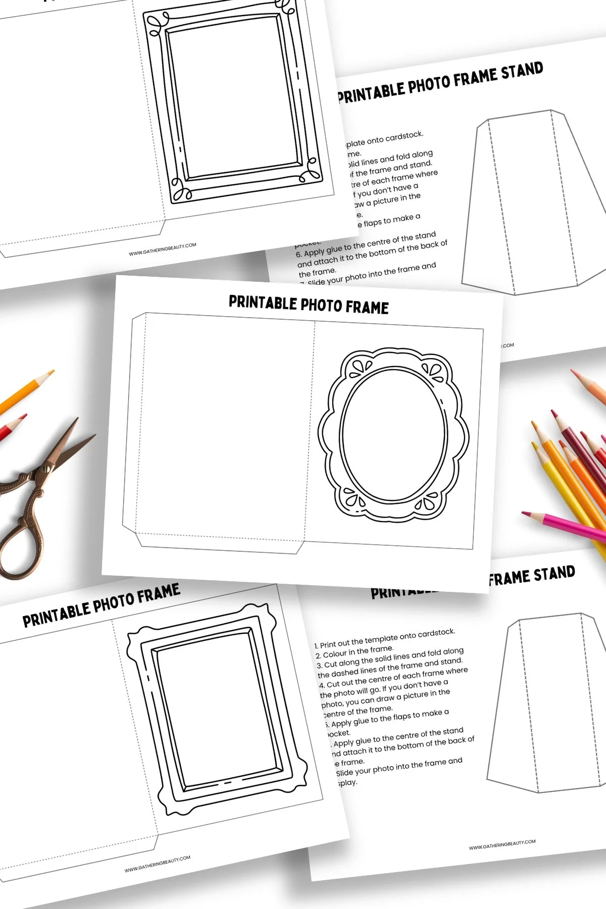Free Printable DIY Picture Frames Gathering Beauty