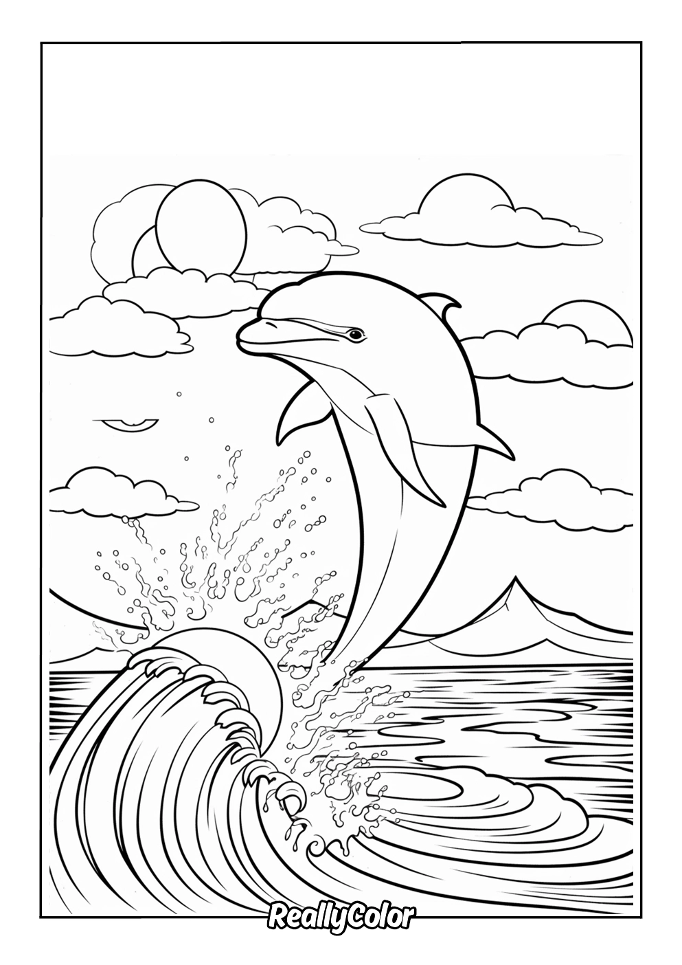 Free Printable Dolphin Coloring Pages