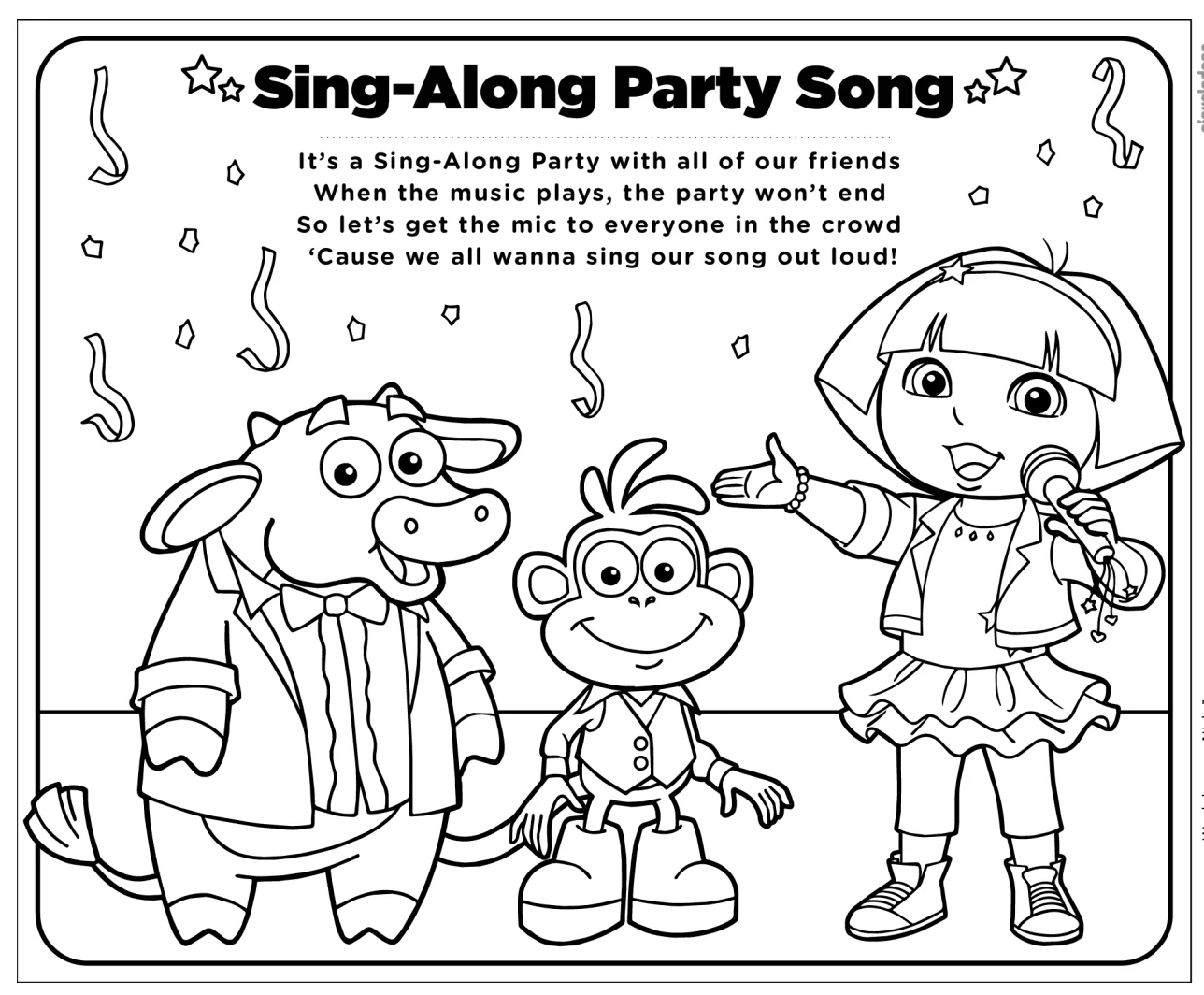 FREE Printable Dora s Music Coloring Pack Jinxy Kids