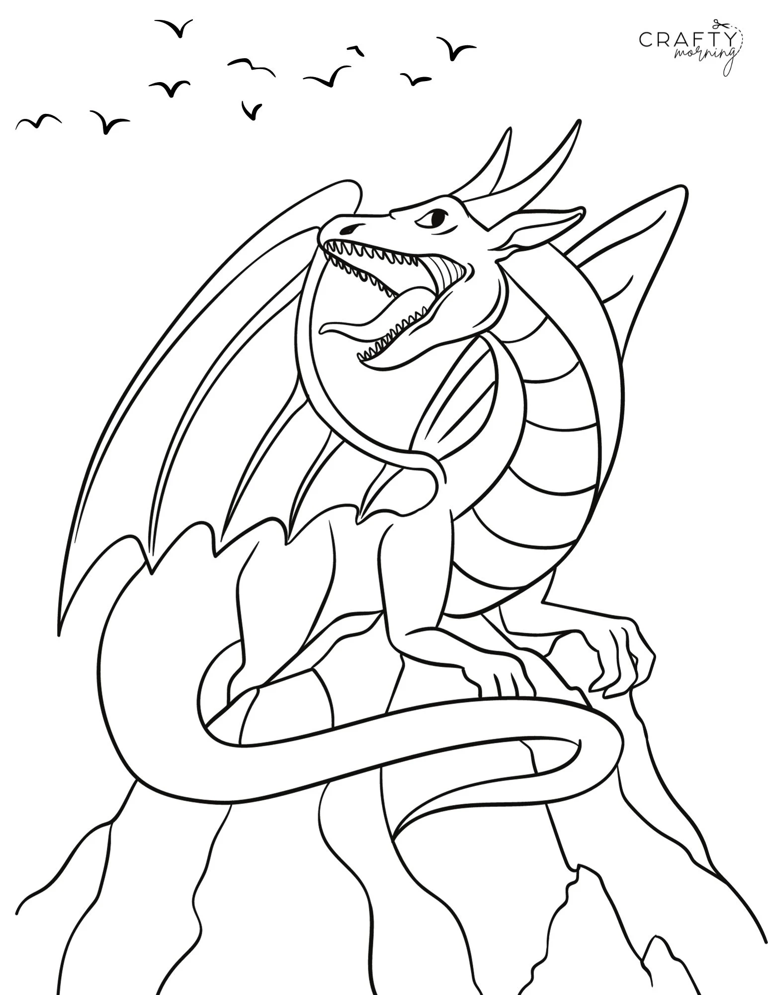 Free Printable Dragon Coloring Pages Crafty Morning