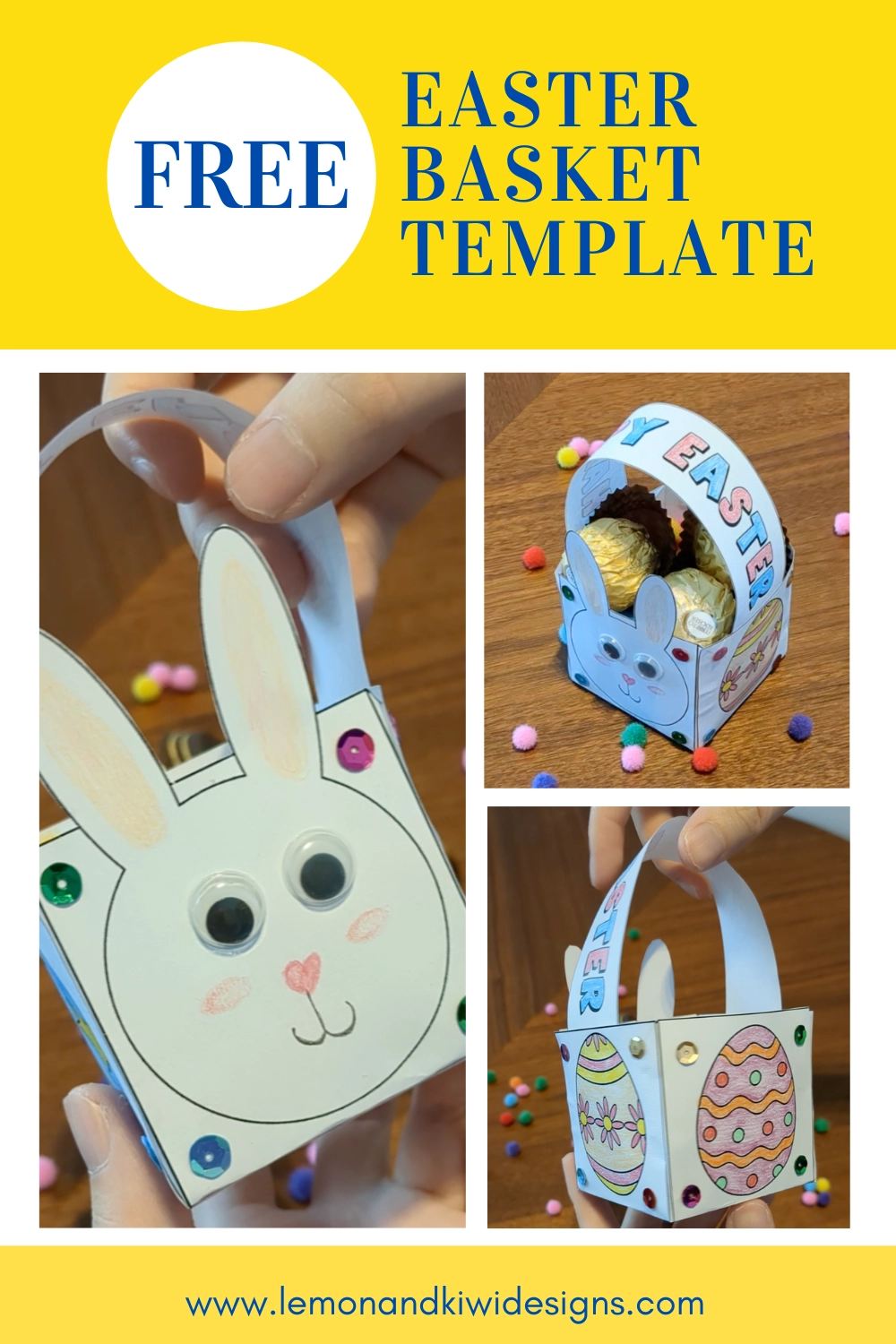 Free Printable Easter Basket Template Lemon And Kiwi Designs