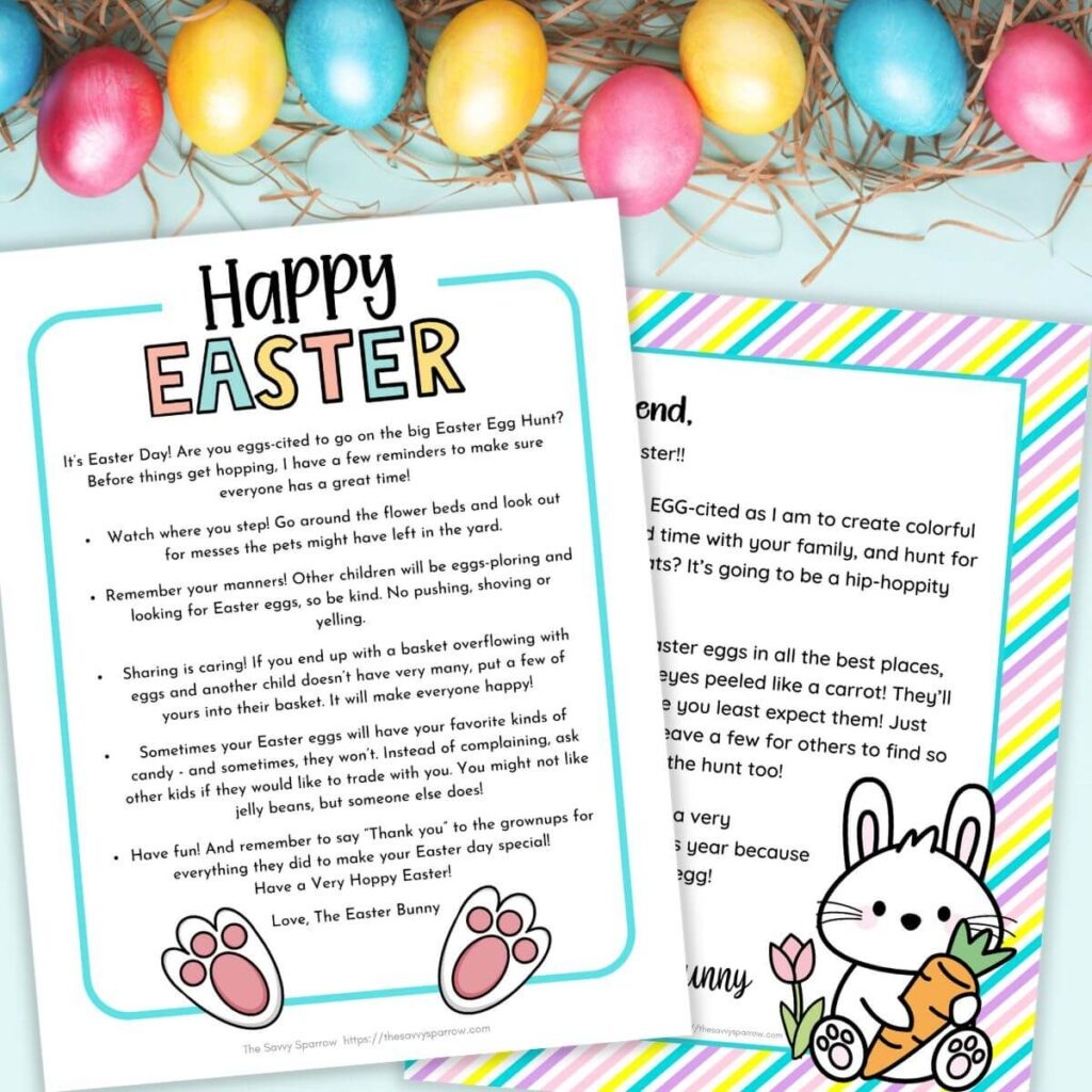 Free Printable Easter Bunny Letter 4 Letter Templates For Kids