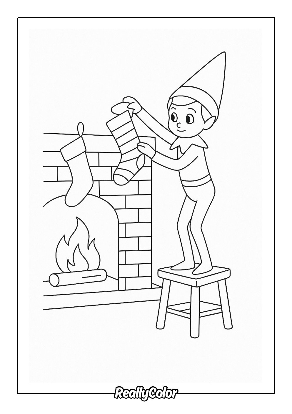 Free Printable Elf On The Shelf Coloring Pages