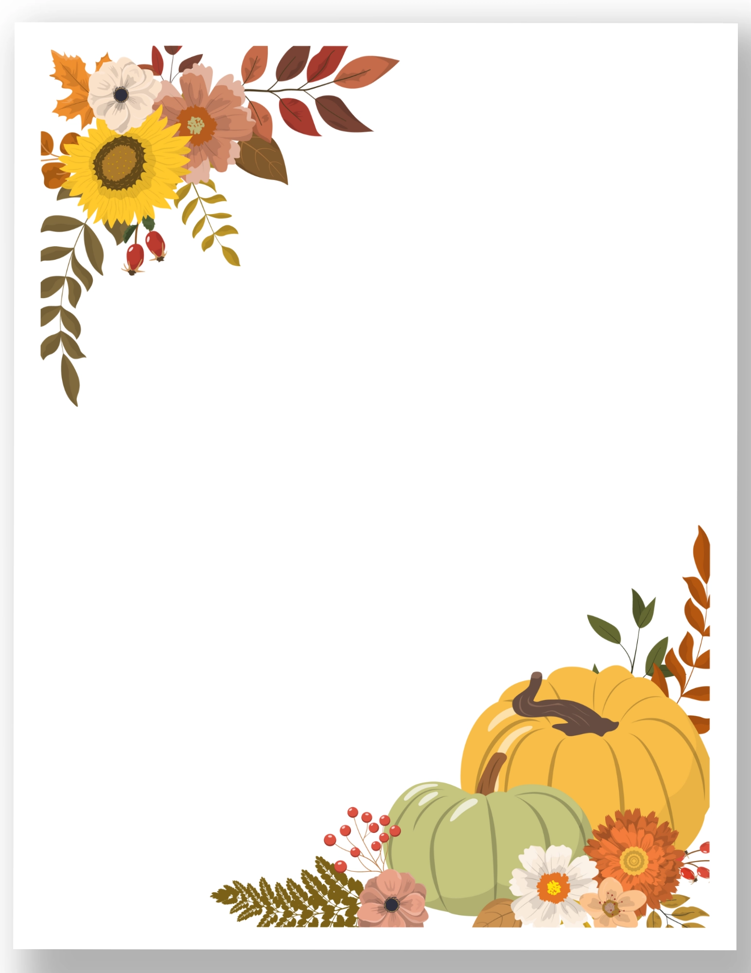 Free Printable Fall Page Borders Gathering Beauty