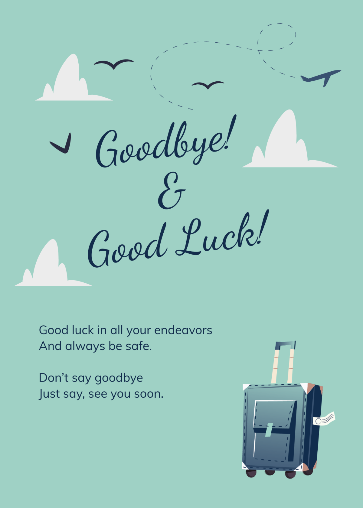 Free Printable Farewell Card Template To Edit Online