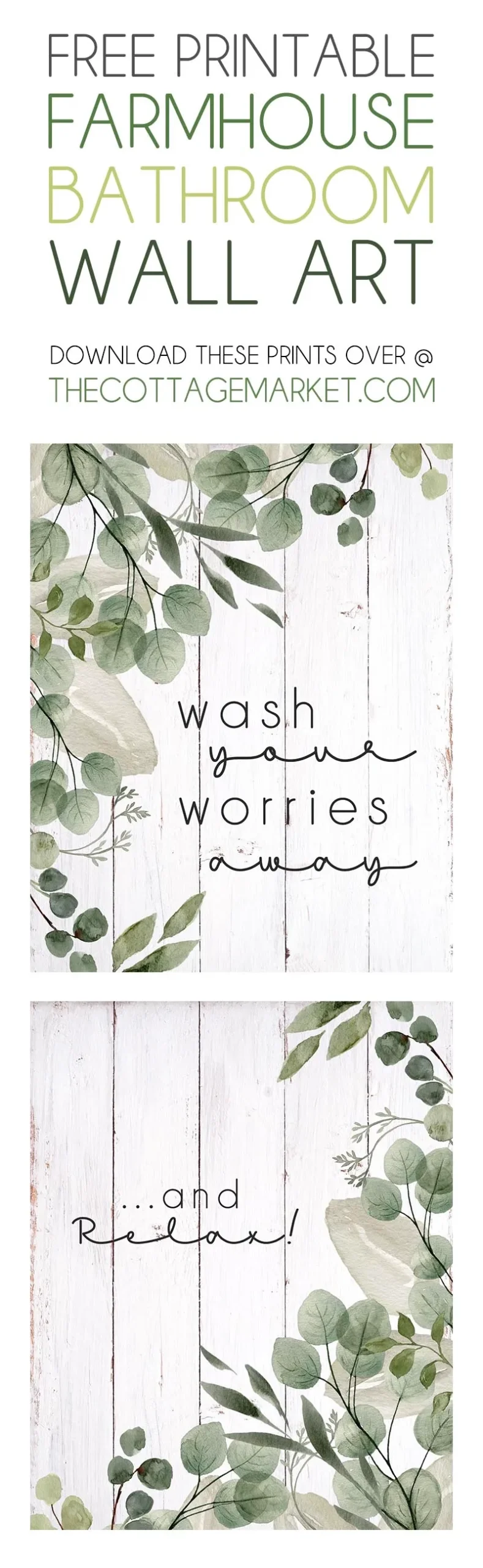 Free Printable Farmhouse Bathroom Wall Art The Cottage Market