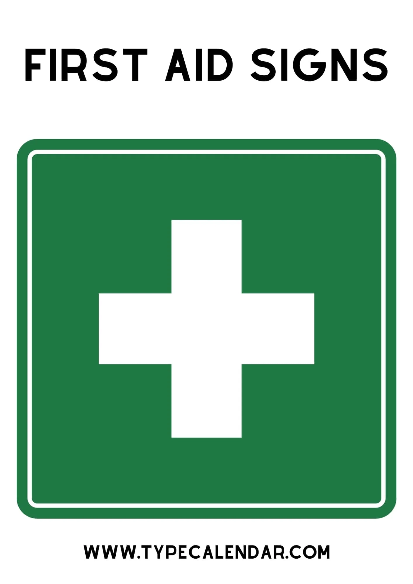 Free Printable First Aid Sign Templates Word PDF A4