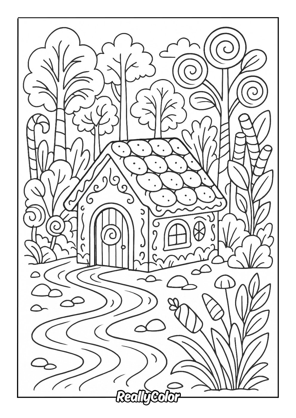 Free Printable Gingerbread House Coloring Pages