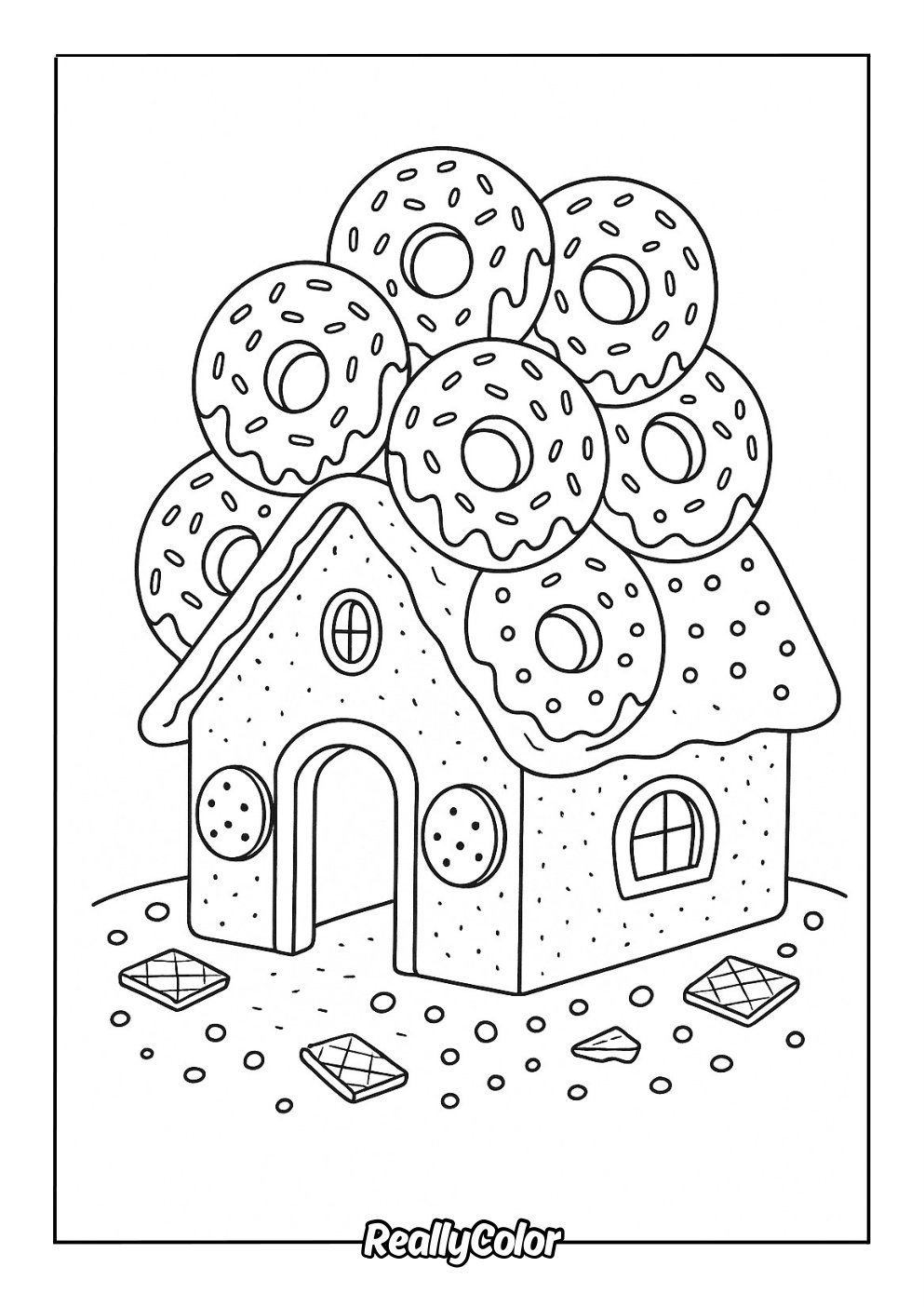 Free Printable Gingerbread House Coloring Pages