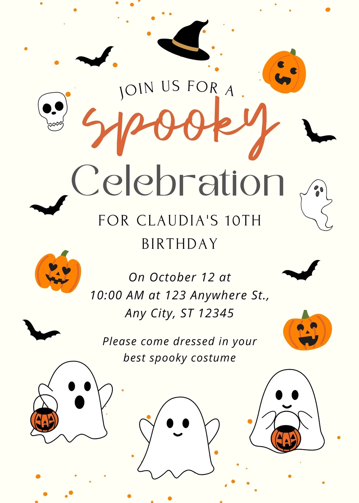Free Printable Halloween Birthday Invitation Templates Canva