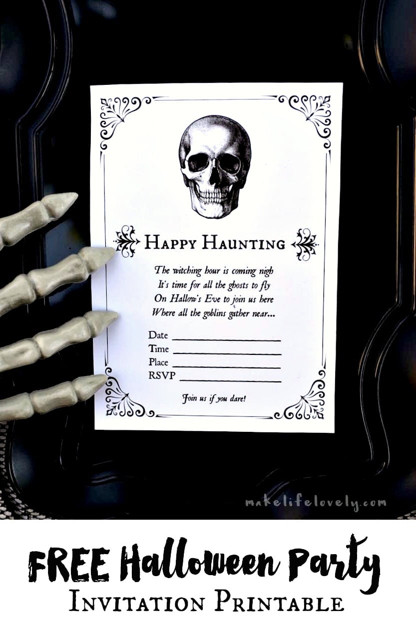 FREE Printable Halloween Invitations For Your Spooky Soiree 