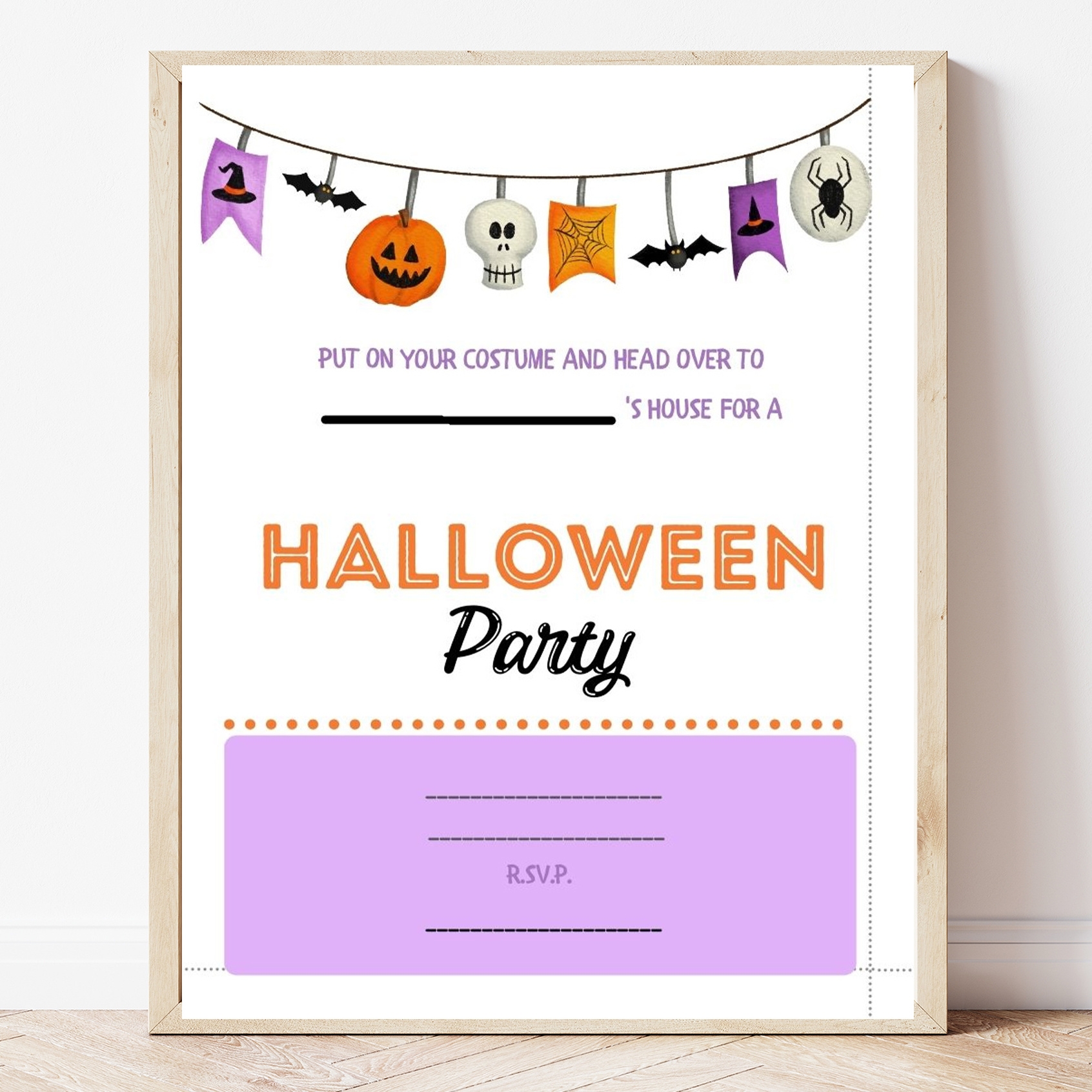 Free Printable Halloween Party Invitation Sweet Pea