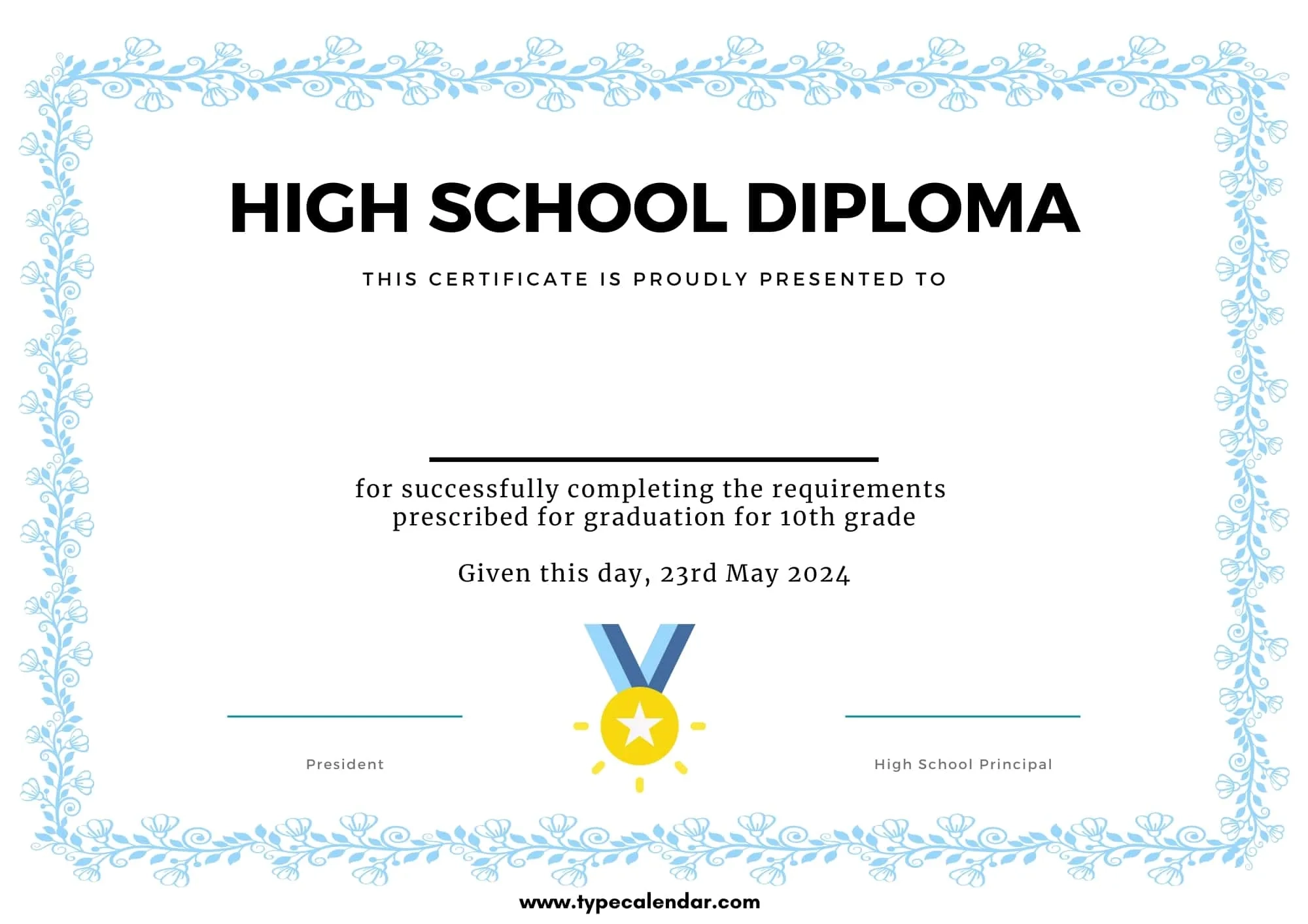 Free Printable High School Diploma Templates PDF Word With Seal Free Printable High School Diploma Templates PDF Word With Seal
