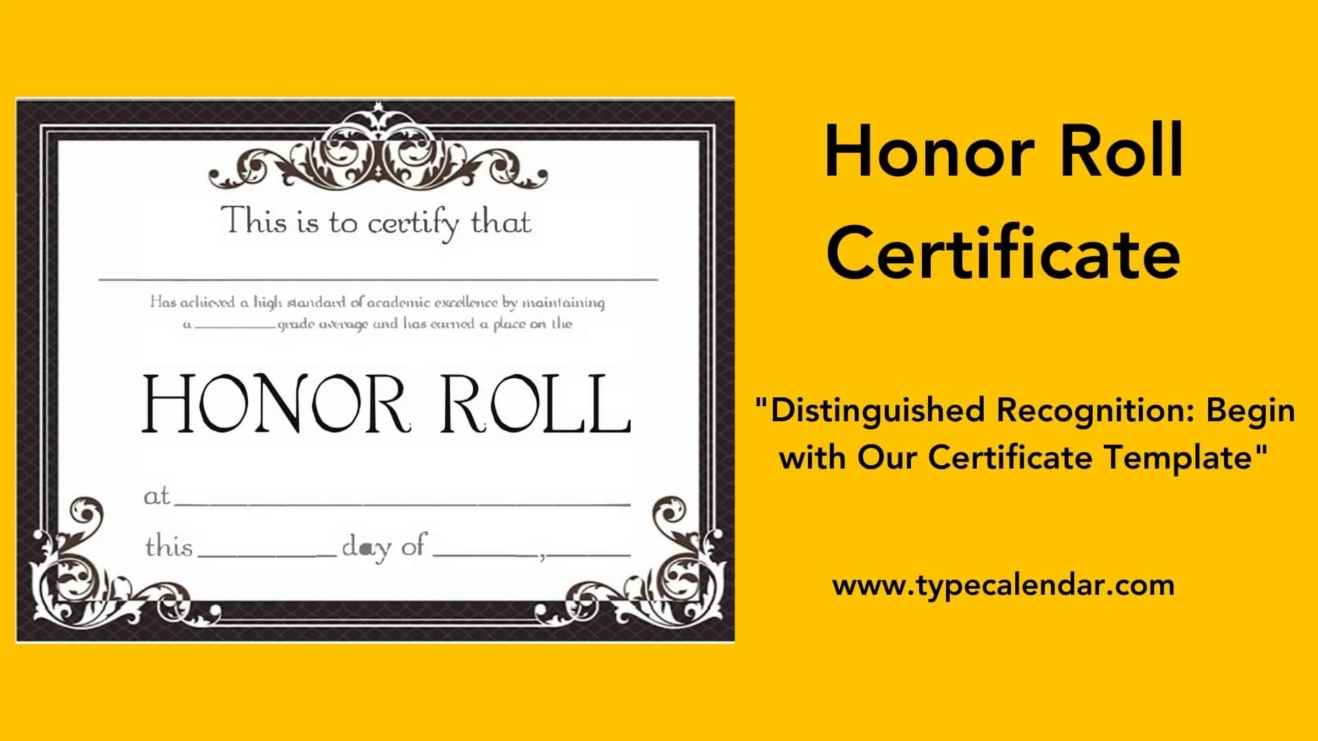 Free Printable Honor Roll Certificate Templates Word Excel PDF Sample