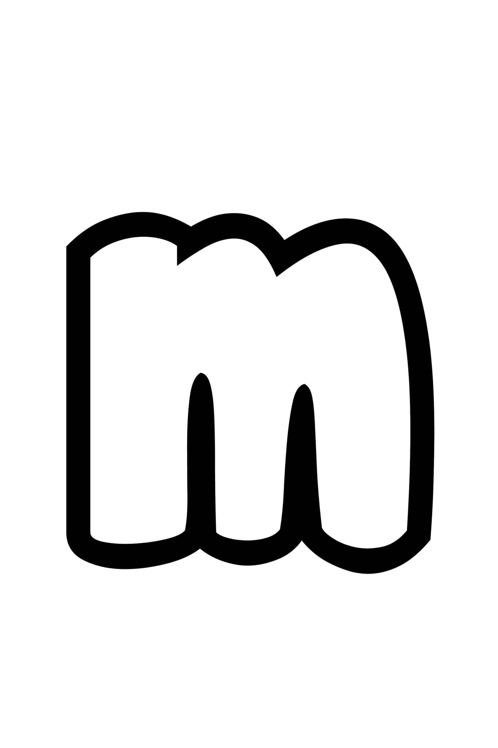 Free Printable Lowercase M Bubble Letter Stencil