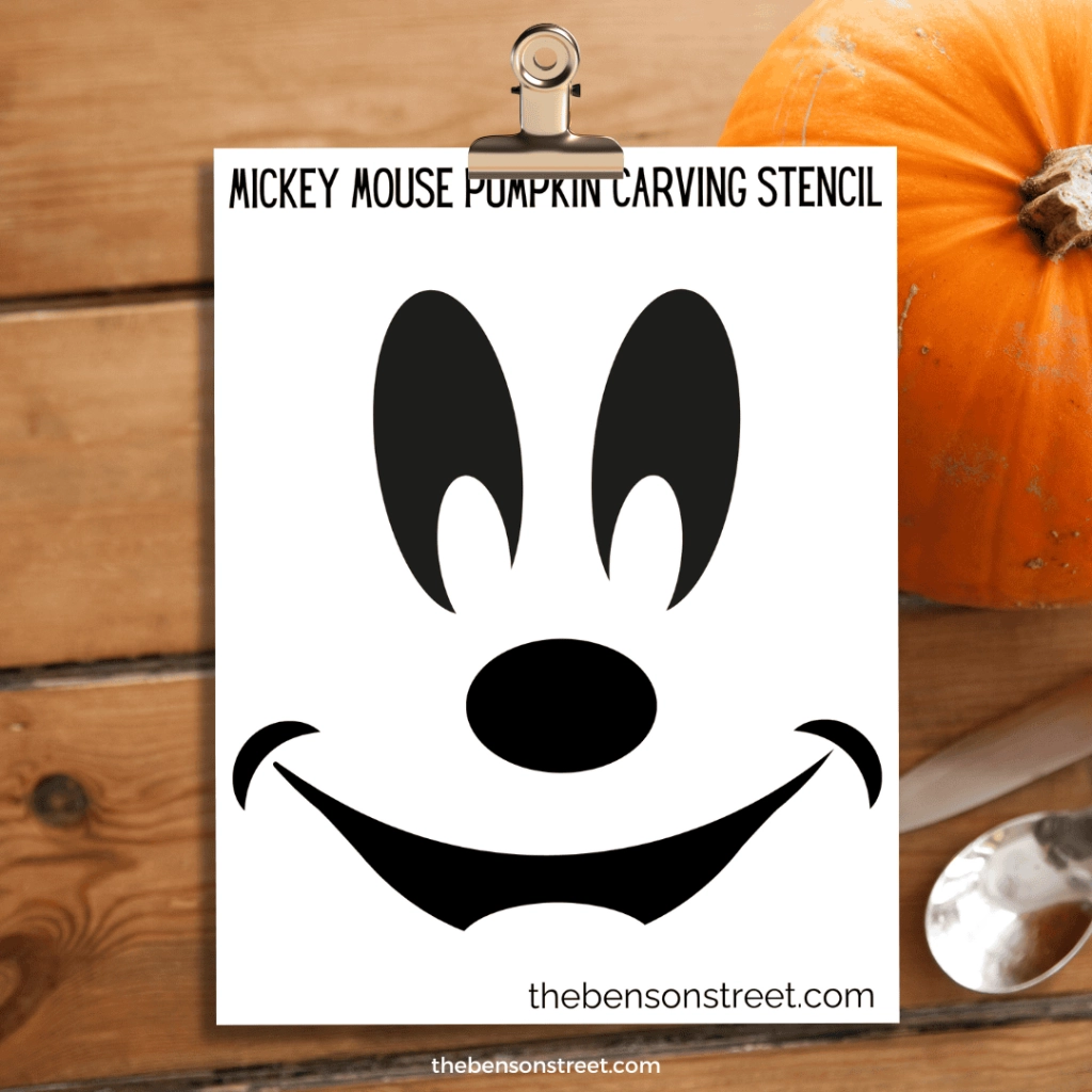 Free Printable Mickey Mouse Pumpkin Carving Stencil The Benson Street