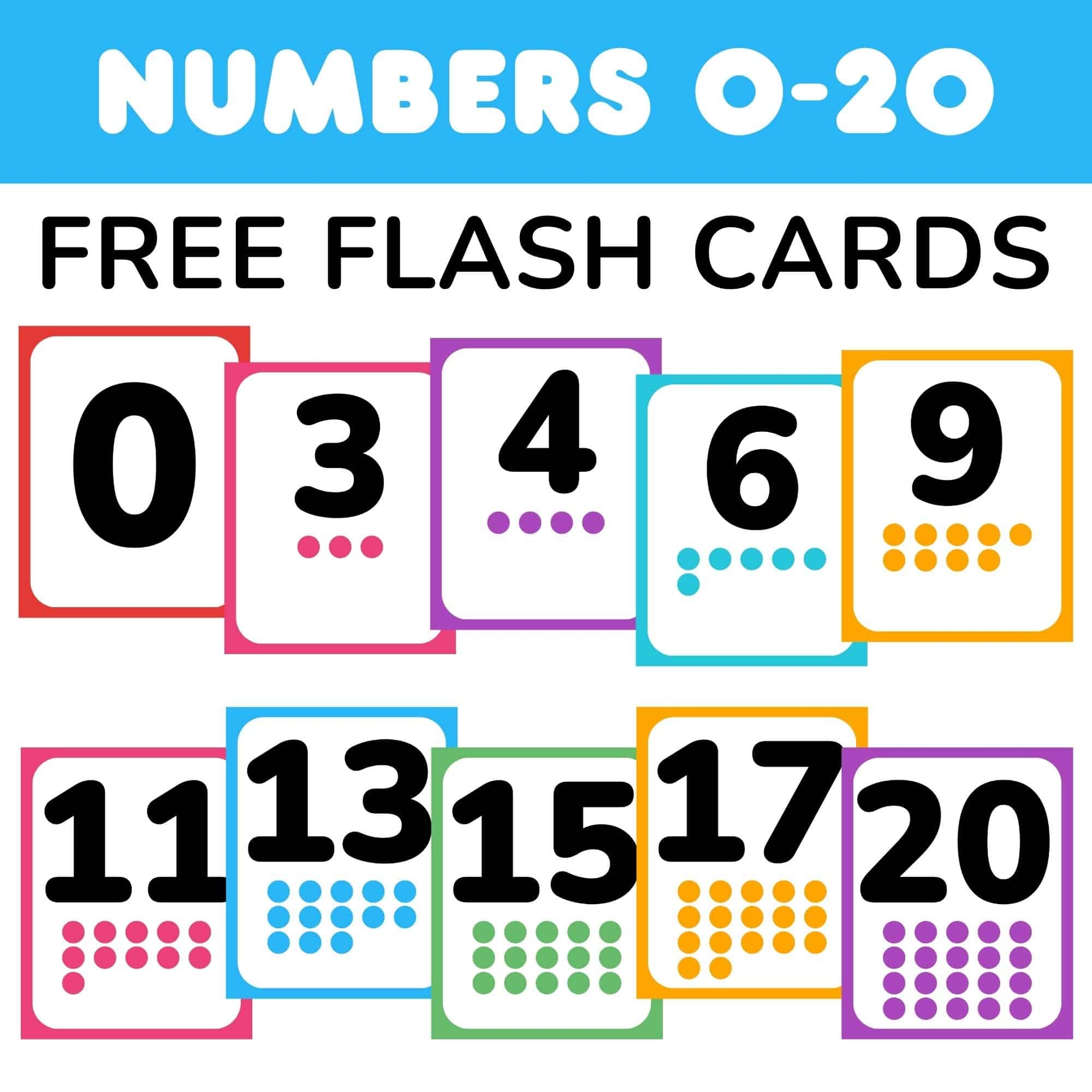 Free Printable Number Flashcards 0 20 With Pictures