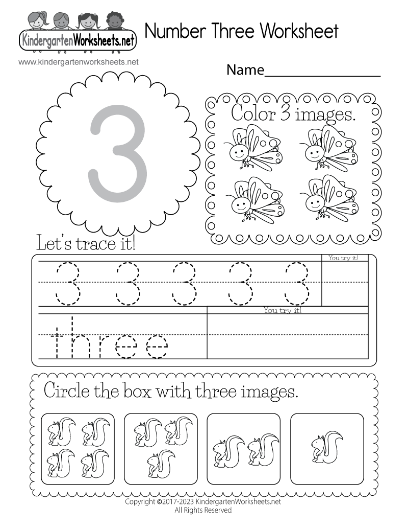 Free Printable Number Three Worksheet Free Printable Number Three Worksheet