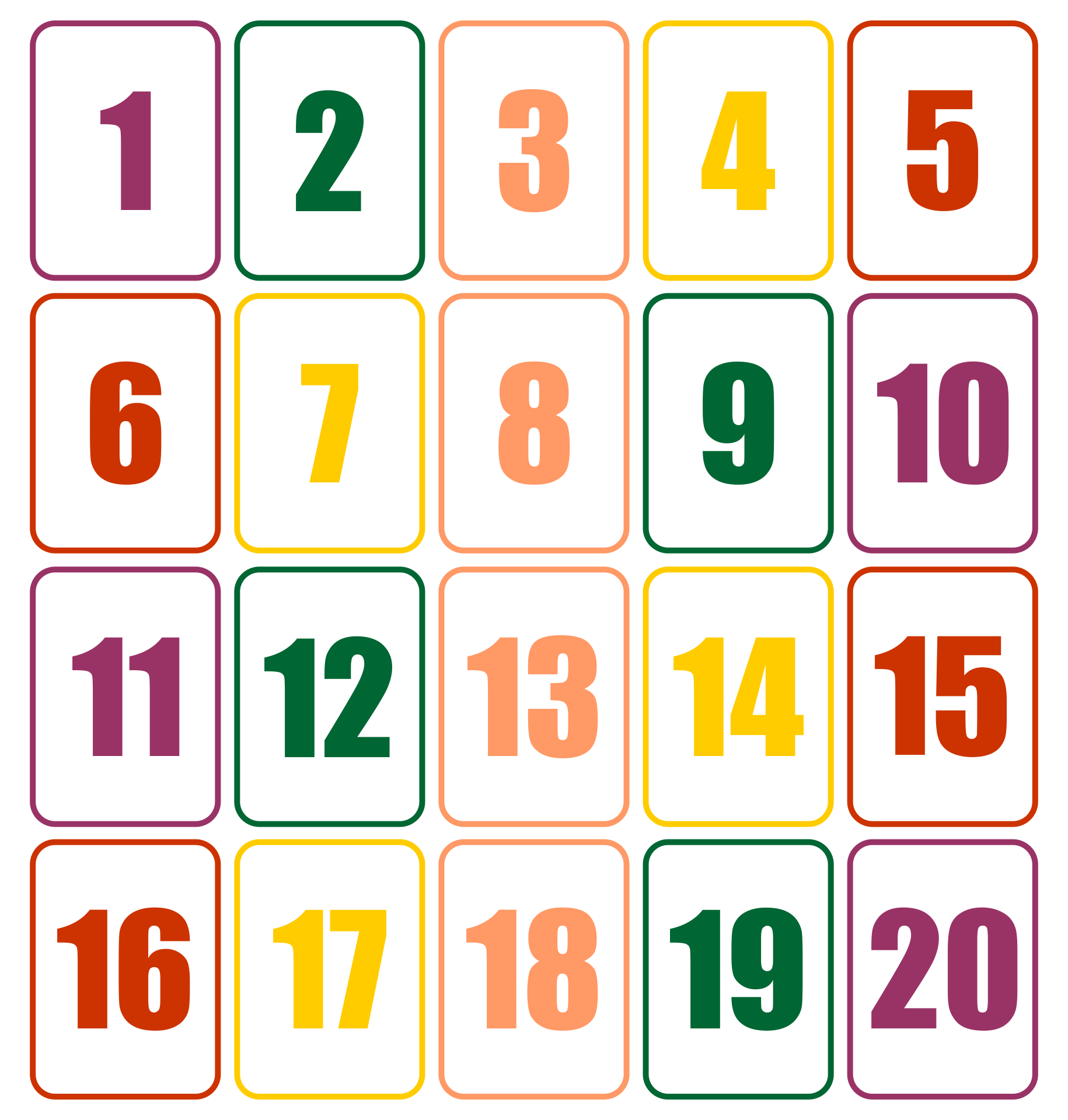 Free Printable Numbers To 20 Download Free Printable Numbers To 20 Png Images Free Worksheets On Clipart Library