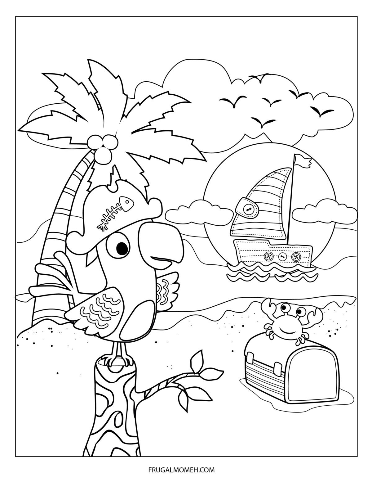 FREE Printable Pirate Colouring Pages For Kids Frugal Mom Eh
