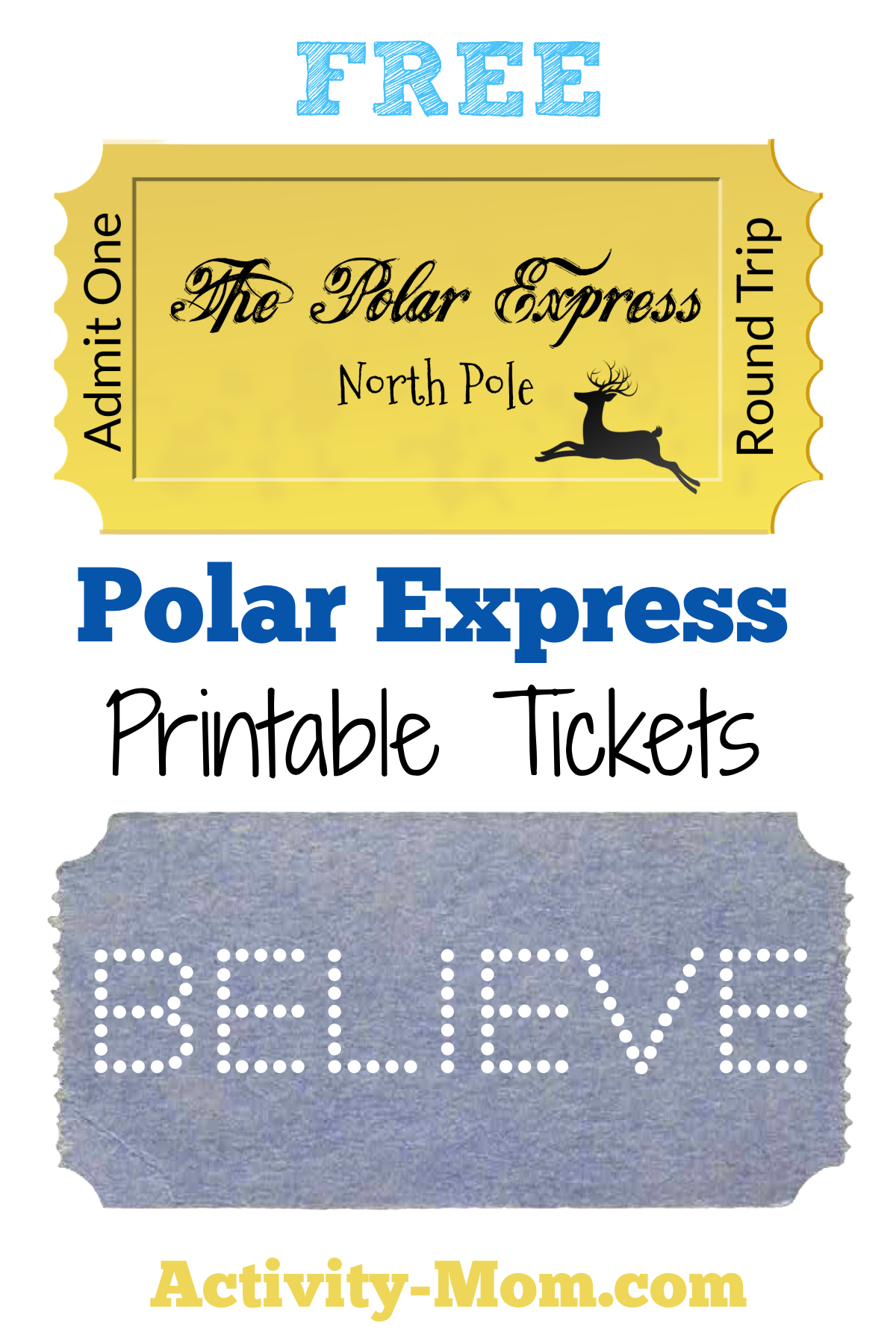 Free Printable Polar Express Tickets The Activity Mom