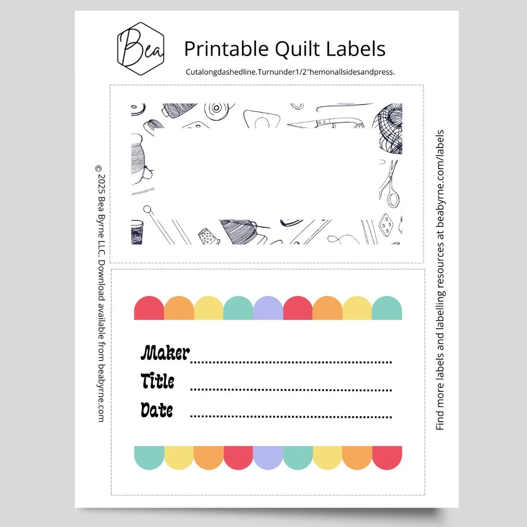 Free Printable Quilt Labels Bea s Curiosity Shop