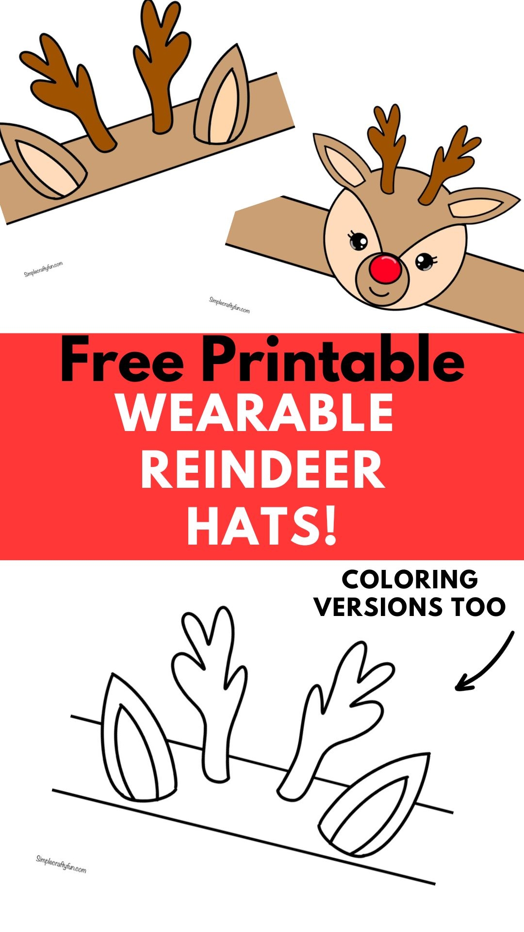 Free Printable Reindeer Hat Craft 