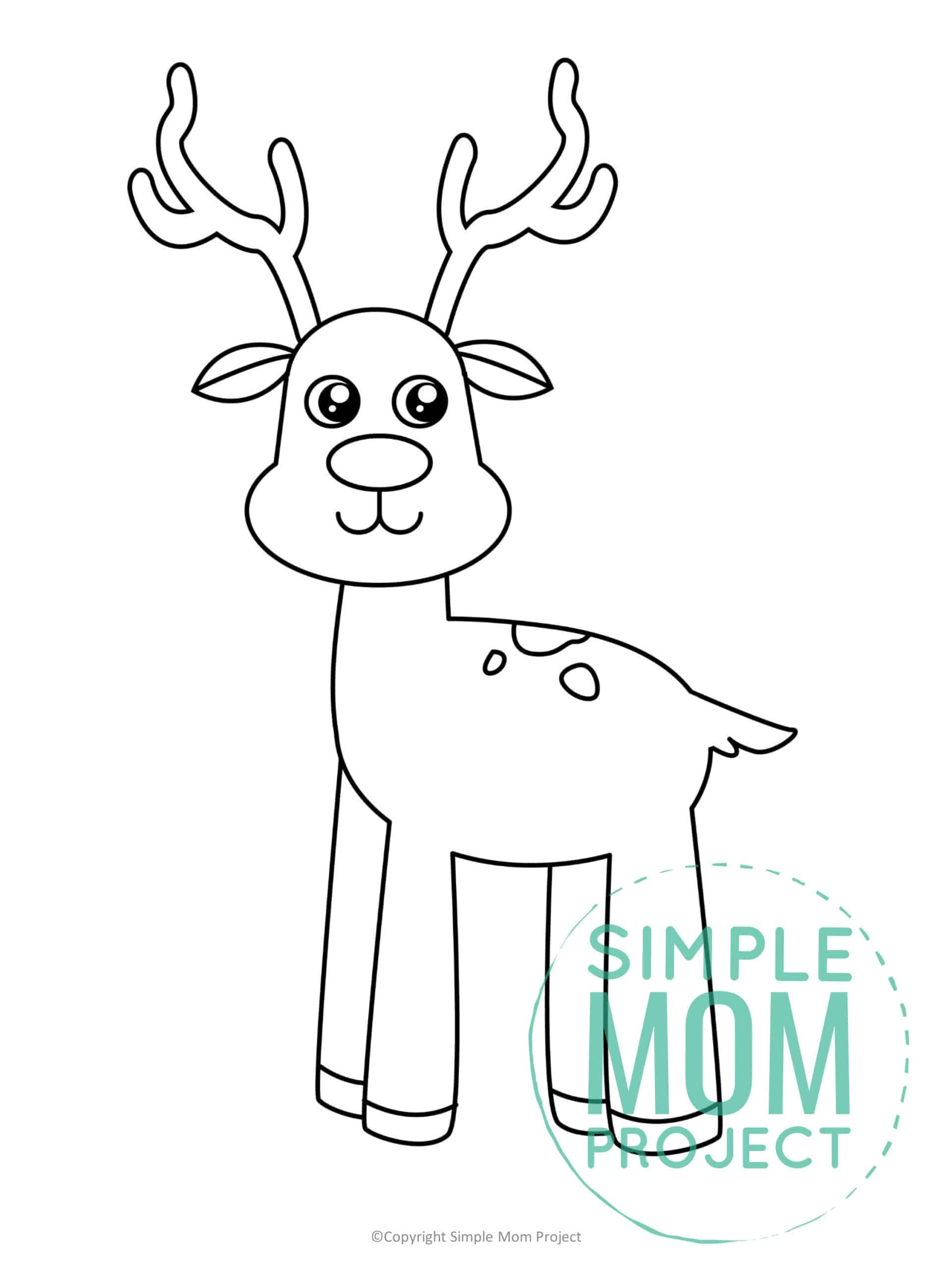 Free Printable Reindeer Template For Kids Cut Out Color Craft Simple Mom Project