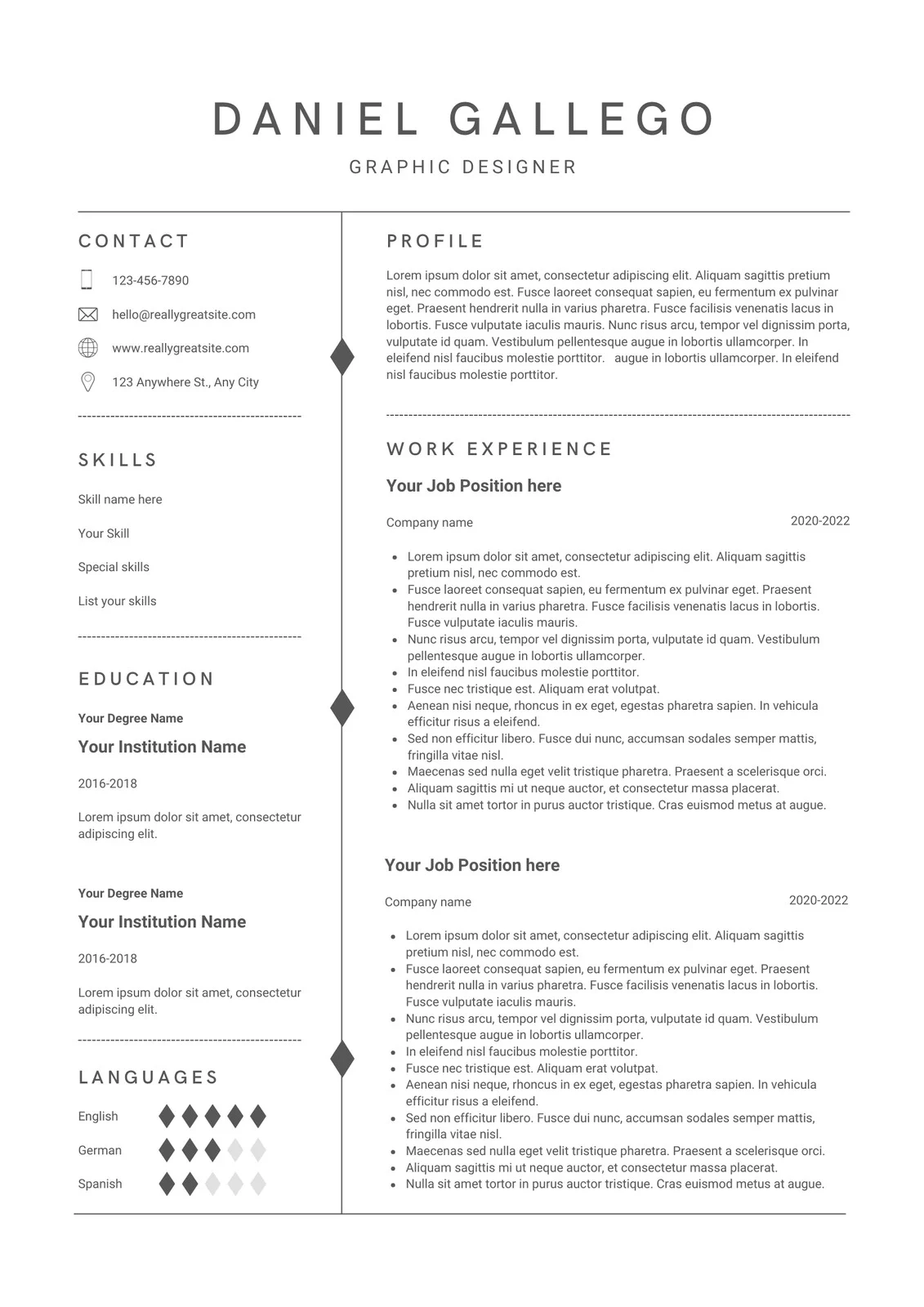 Free Printable Resume Templates You Can Customize Canva