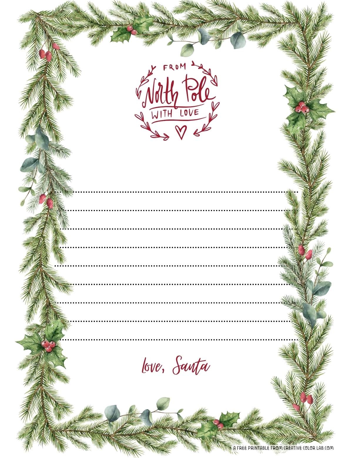 Free Printable Santa Claus Letterhead Templates