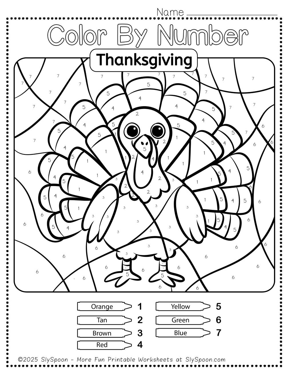 Free Printable Thanksgiving Color By Number Pages For Kids Sly Spoon