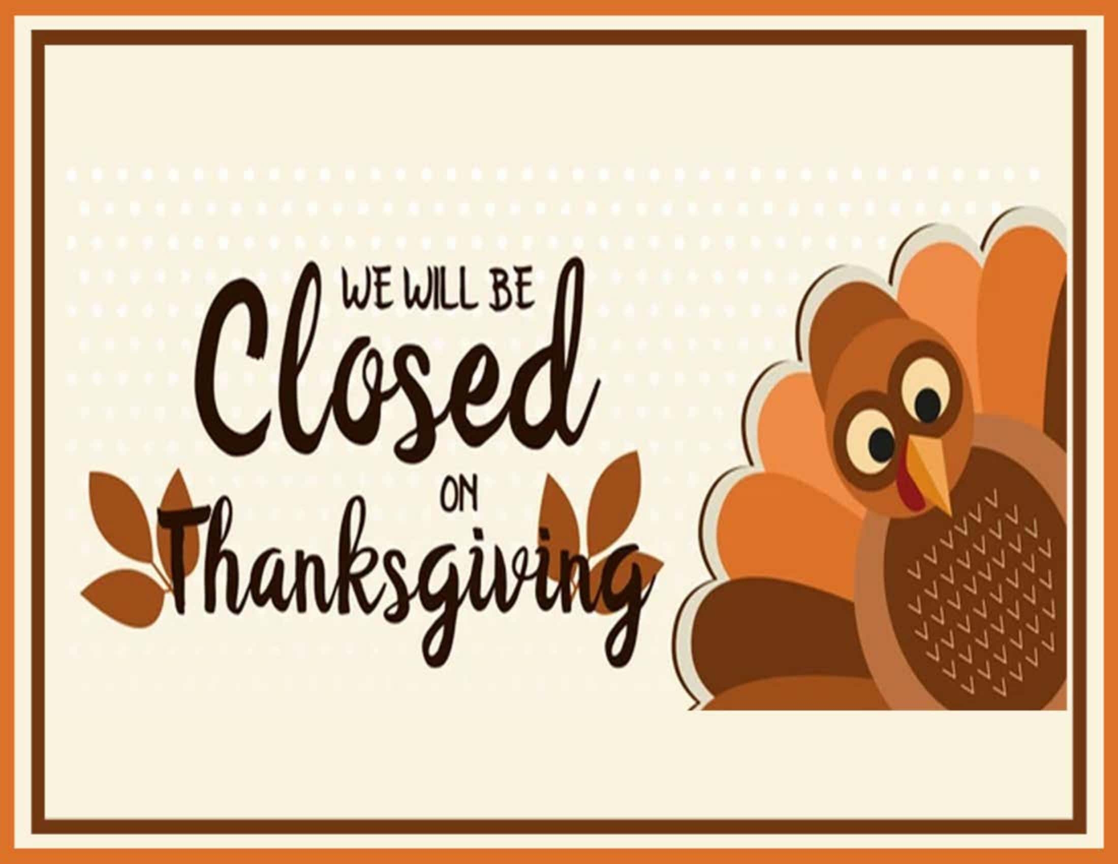 Free Printable Thanksgiving Sign Templates PDF Word Closed